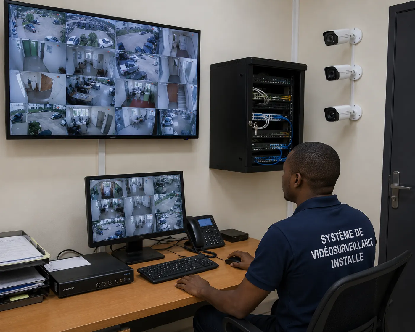 Système de vidéosurveillance installé dans une entreprise au Cameroun